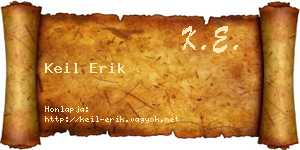 Keil Erik névjegykártya